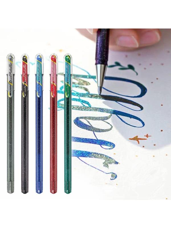 Ручка гелевая Pentel Hibrid Dual Metallic 1мм хамелеон серебро K110-DZX