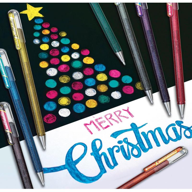 Ручка гелевая Pentel Hibrid Dual Metallic 1мм хамелеон фиолет+син K110-DVX