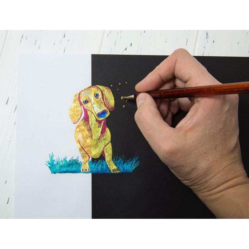 Ручка гелевая Pentel Hibrid Dual Metallic 1мм хамелеон фиолет+син K110-DVX