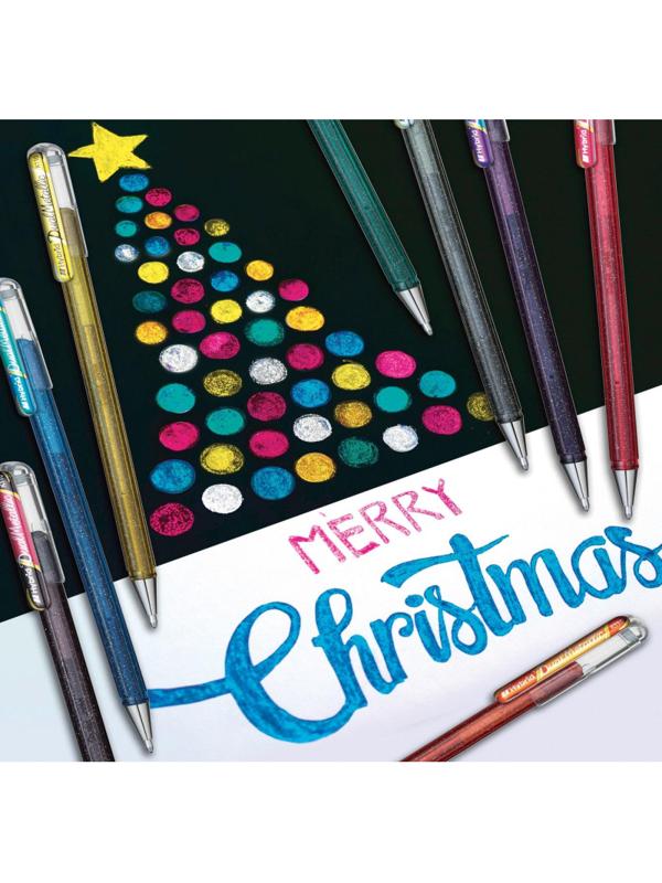 Ручка гелевая Pentel Hibrid Dual Metallic 1мм хамелеон фиолет+син K110-DVX