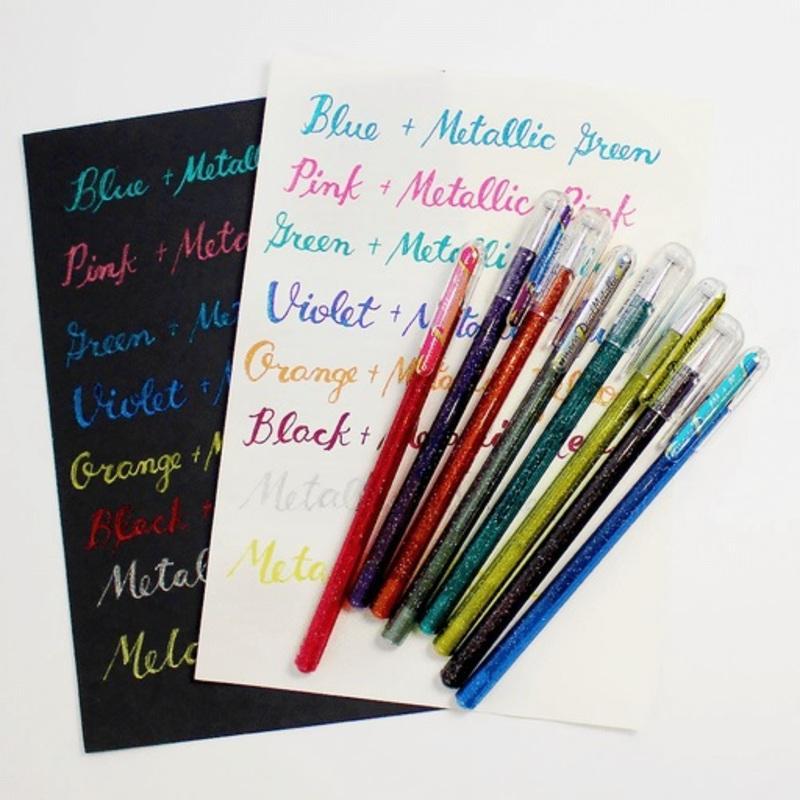 Ручка гелевая Pentel Hibrid Dual Metallic 1мм хамелеон розов+розов K110-DPX