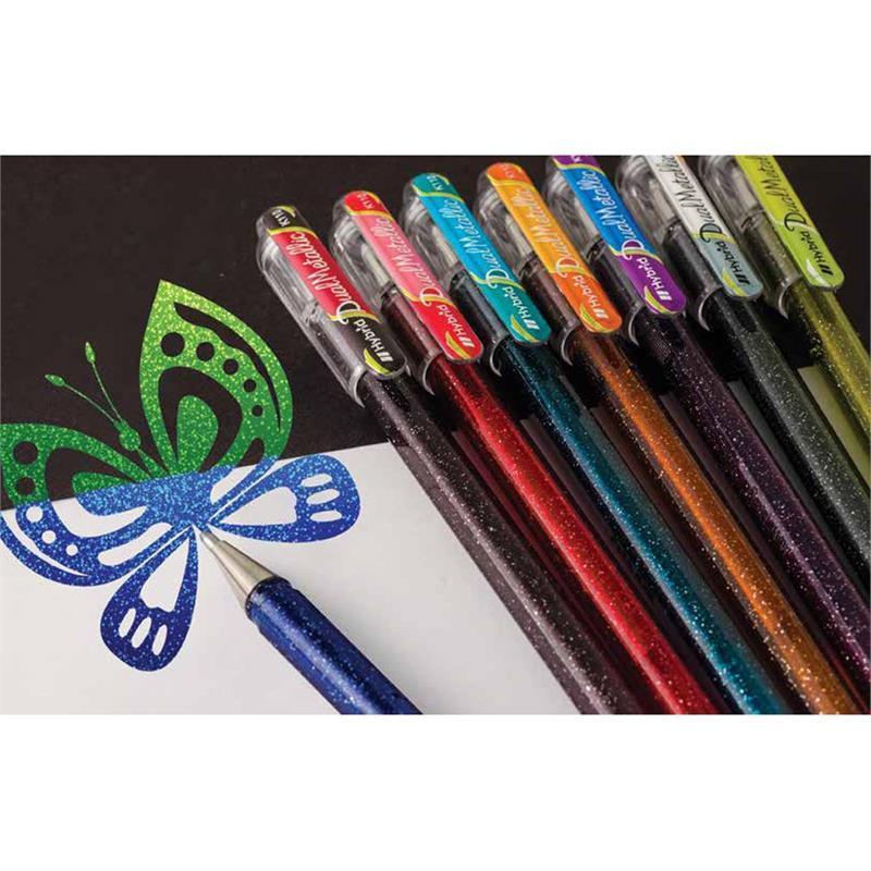 Ручка гелевая Pentel Hibrid Dual Metallic 1мм хамелеон розов+розов K110-DPX