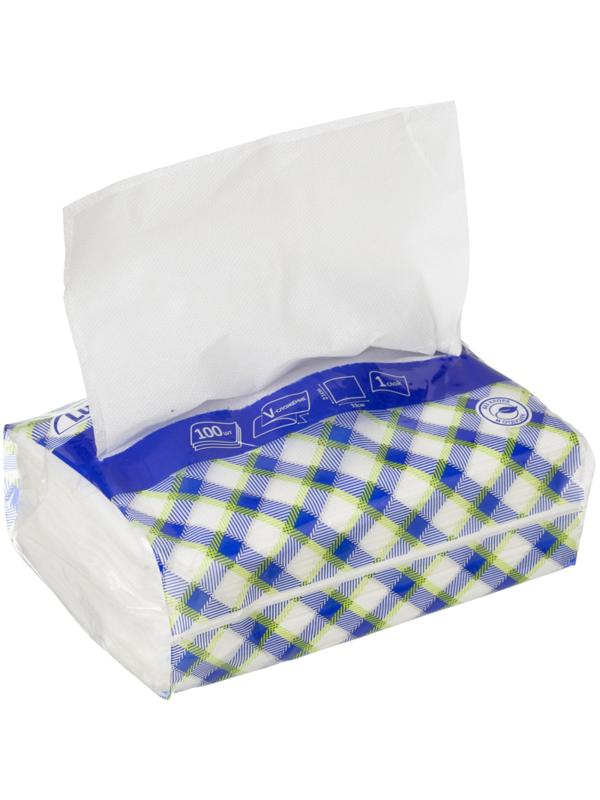 Салфетки бумажные Luscan NonStop 1слбелые цел1/4 слож100л/пач