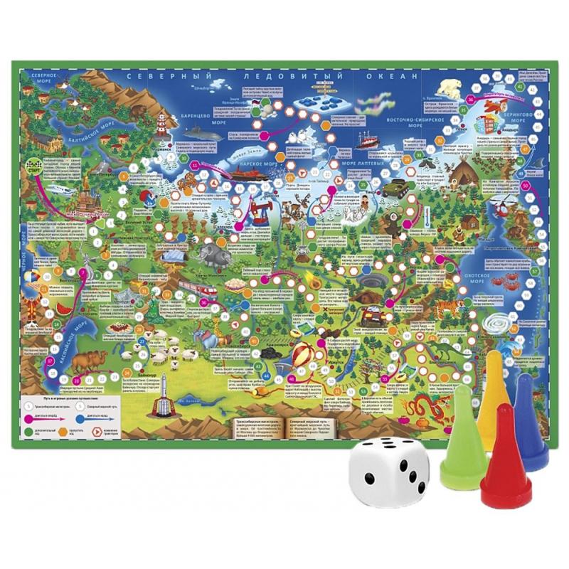 Настольная игра Путешествие по России.  59,5x42 см