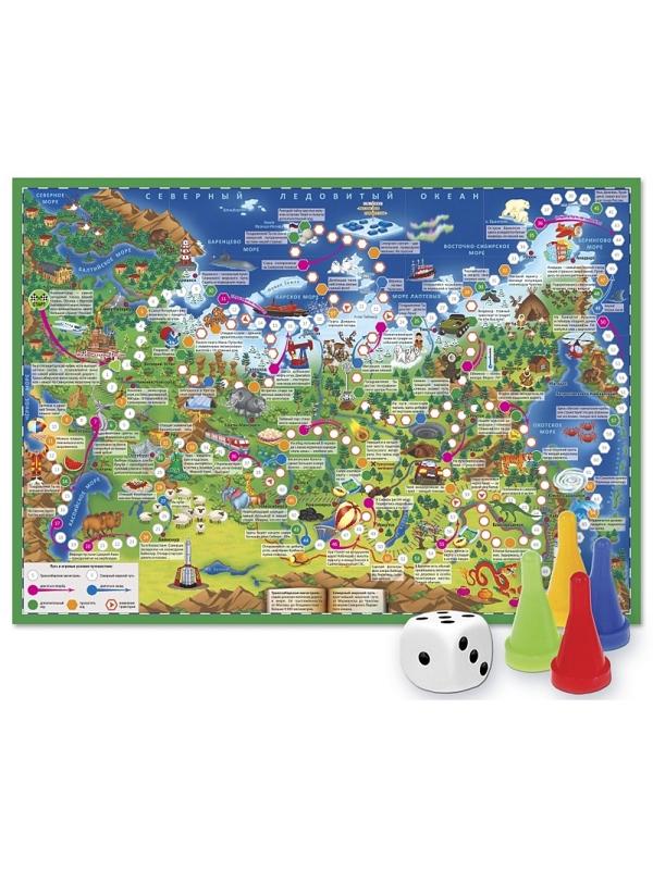 Настольная игра Путешествие по России.  59,5x42 см