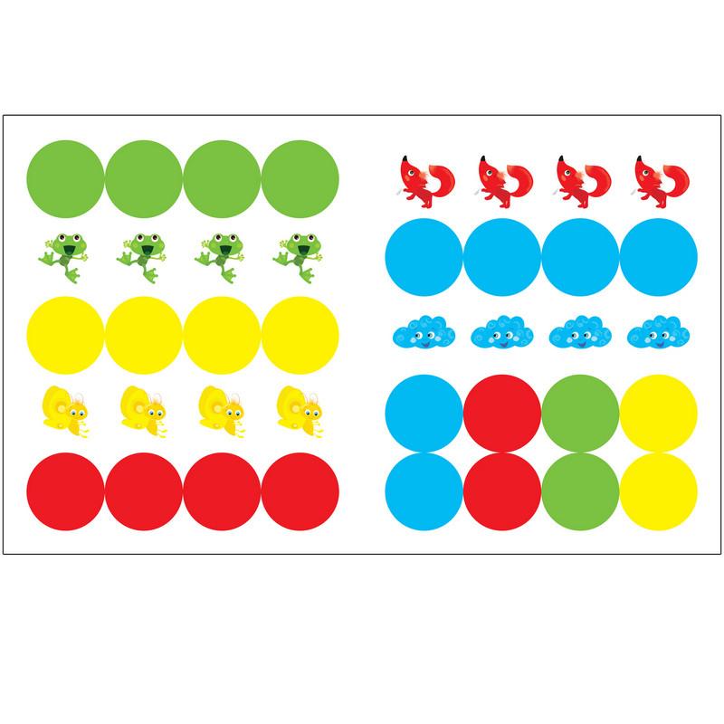 Книга развивающая с наклейками.Умный зайка.Цвет,МС11004