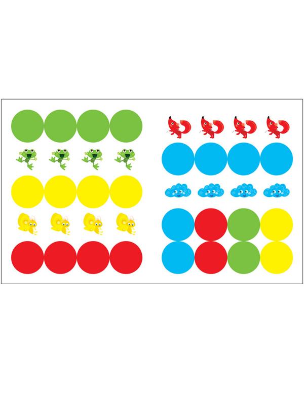 Книга развивающая с наклейками.Умный зайка.Цвет,МС11004