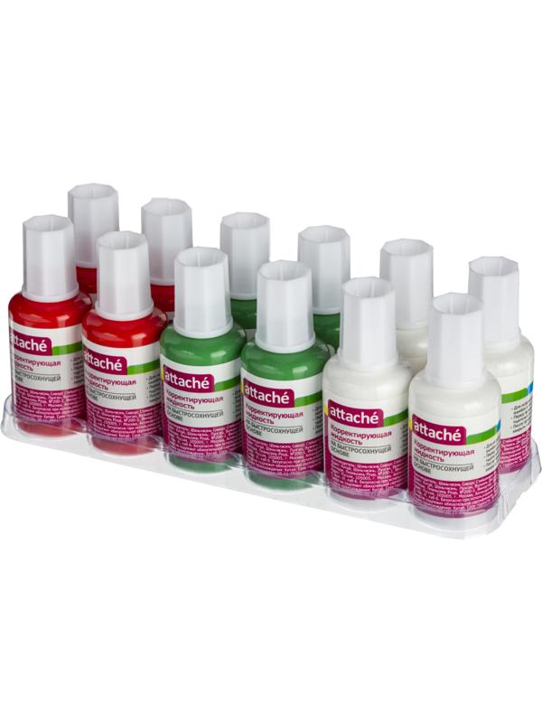 Корректирующая жидкость Attache 20мл, на быстросохнущей основе, губка