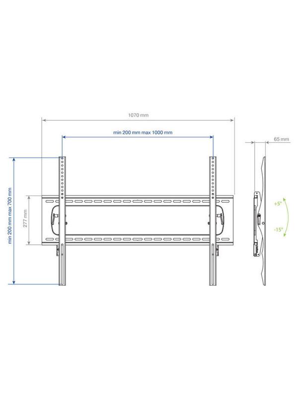 Кронштейн Kromax STAR PRO-112, TV 55-100, настенный, наклонный, чер