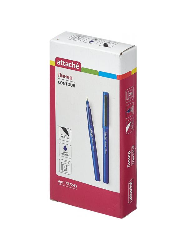 Линер Attache металл.клип 0,5мм синий