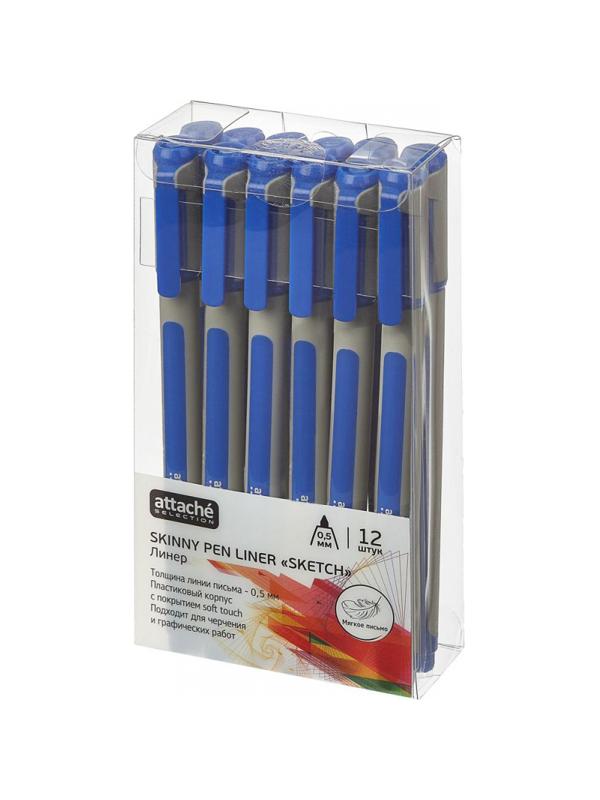 Линер Attache Selection корпус soft touch 0,5мм синий