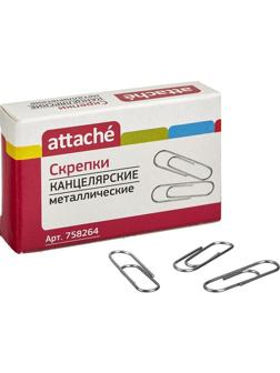 Скрепки Attache  металлические без. покрытия,28 мм, негофрирован.,100шт/уп
