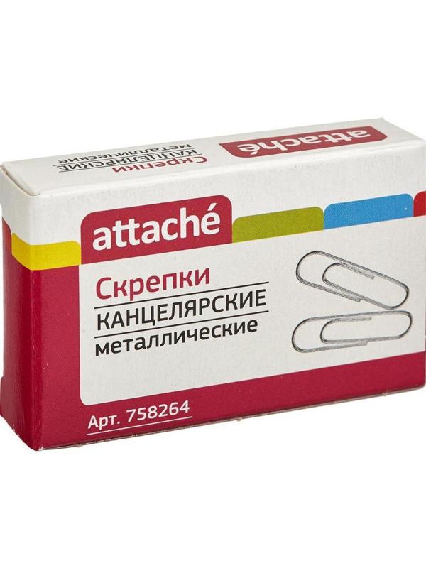 Скрепки Attache  металлические без. покрытия,28 мм, негофрирован.,100шт/уп