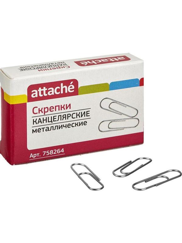 Скрепки Attache  металлические без. покрытия,28 мм, негофрирован.,100шт/уп