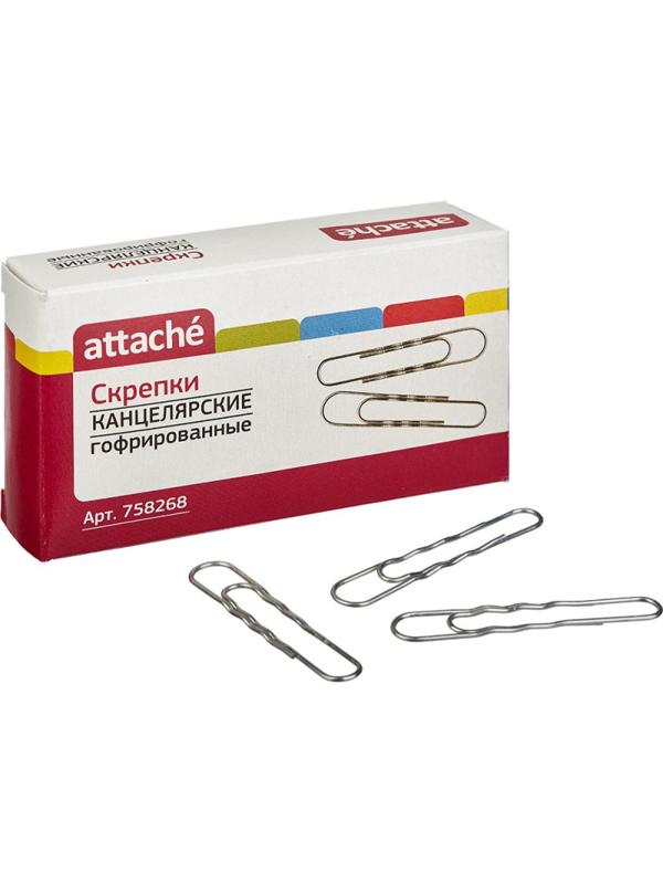 Скрепки Attache оцинкованные, 75 мм, гофрированные, 40 шт/уп