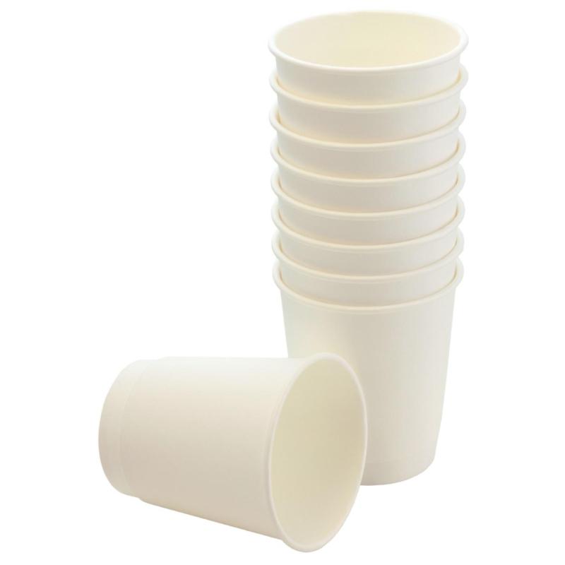 Стакан одноразовый бум 2-сл. d-80мм 250мл белый, КОМУС (25шт/уп)