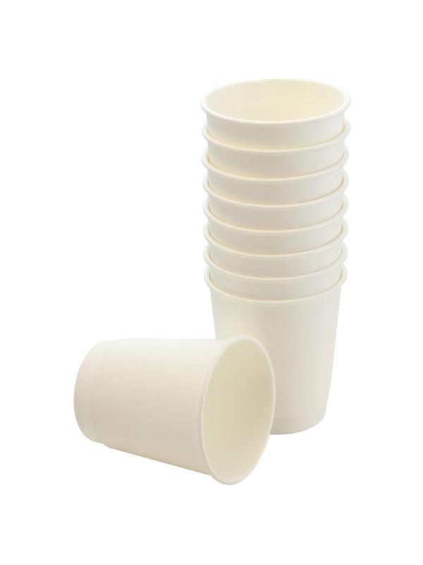 Стакан одноразовый бум 2-сл. d-80мм 250мл белый, КОМУС (25шт/уп)