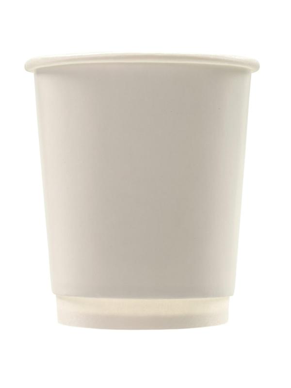 Стакан одноразовый бум 2-сл. d-80мм 250мл белый, КОМУС (25шт/уп)