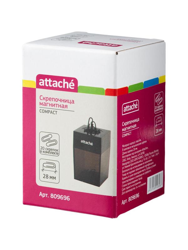 Скрепочница магнитная Attache с металл. скрепками 28 мм, цвет черный