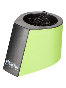 Скрепочница магнитная Attache Selection, цвет черный/зеленый
