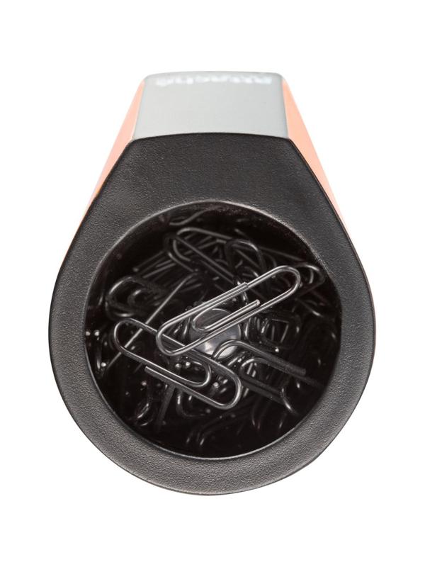 Скрепочница магнитная Attache Selection, цвет черный/оранжевый