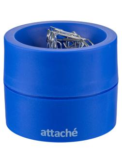 Скрепочница магнитная Attache, груглая, цвет синий