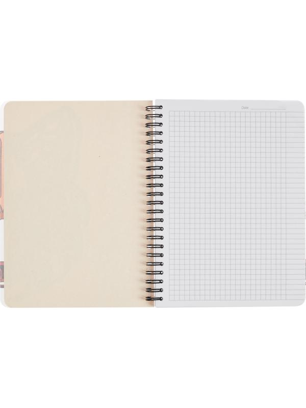 Тетрадь общая №1 School Лиса 96л., пластиковая обл., запечат.лист, пружина