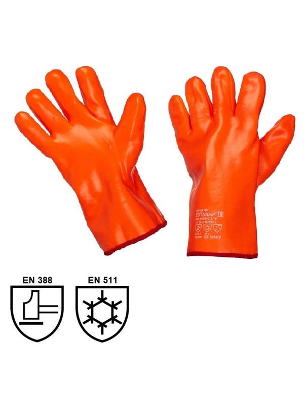 Перчатки защитные нефтеморозостойкие ПВХ утепленные р-р 10 манжет раструб