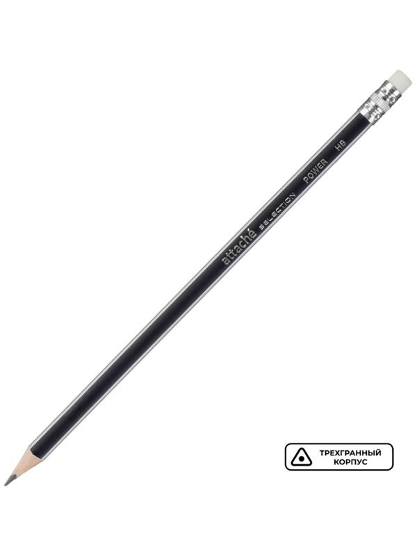 Карандаш чернографитный Attache selection Power заточ. HB, с ласт.