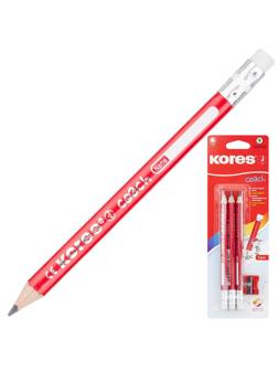 Карандаш чернографитный KORES JUMBO трехгран,HB 3шт+точилка+ластик