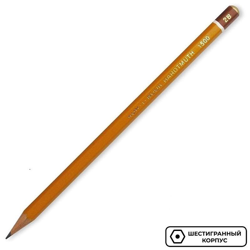Карандаш чернографитный KOH-I-NOOR 1500/2B б/ласт, Чехия