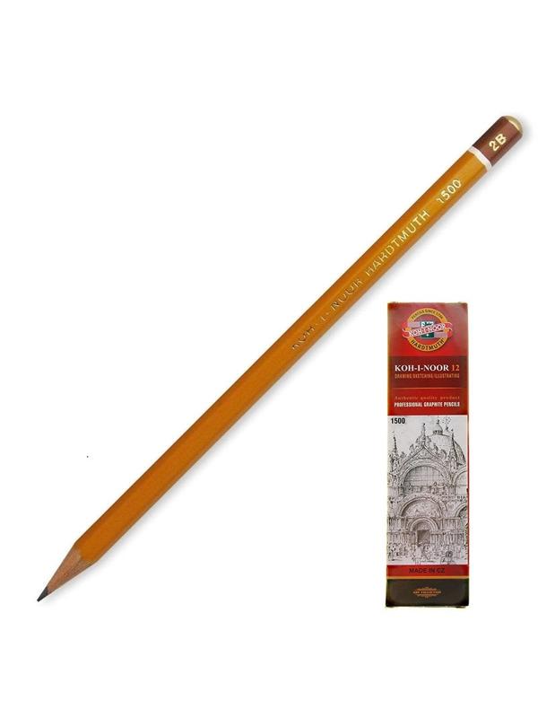 Карандаш чернографитный KOH-I-NOOR 1500/2B б/ласт, Чехия