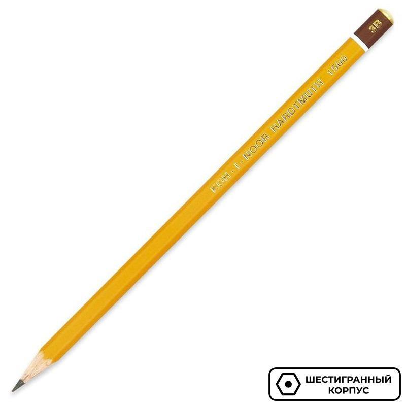 Карандаш чернографитный KOH-I-NOOR 1500/3B б/ласт, Чехия