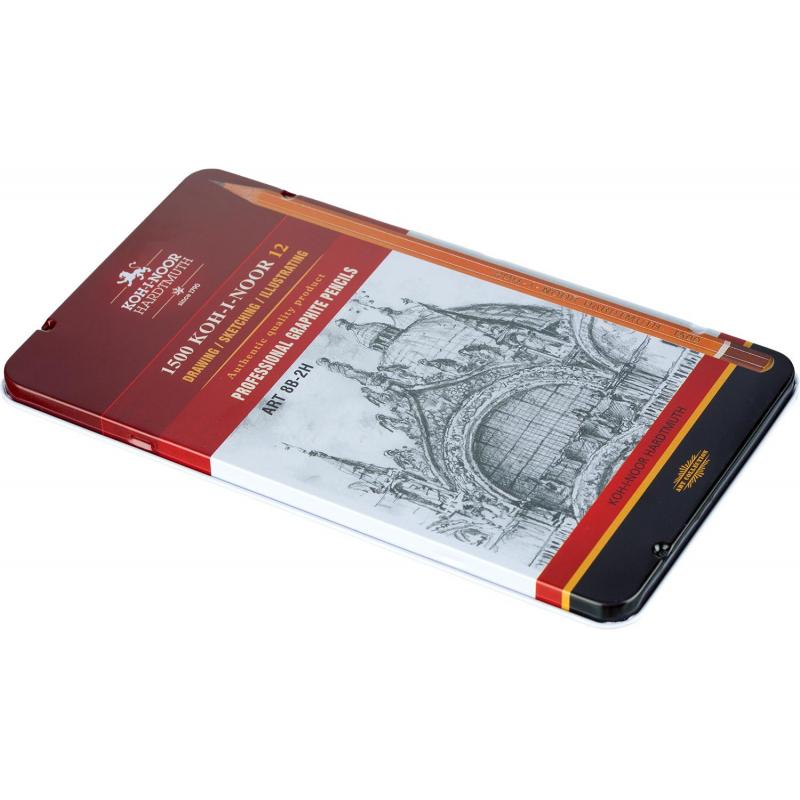 Карандаш чернографитный KOH-I-NOOR 1502/II 8B-2H 12шт./наб.,б/ласт, Чехия