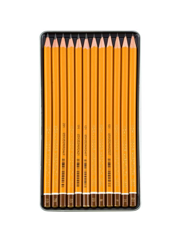 Карандаш чернографитный KOH-I-NOOR 1502/II 8B-2H 12шт./наб.,б/ласт, Чехия