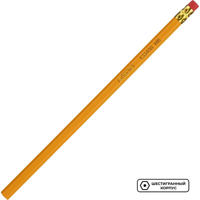 Карандаш чернографитный Attache HB с ластиком