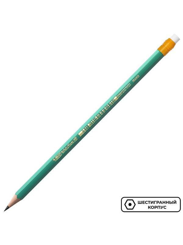 Карандаш чернографитный EVOLUTION ЭКО HB с ластиком пласт., Франция