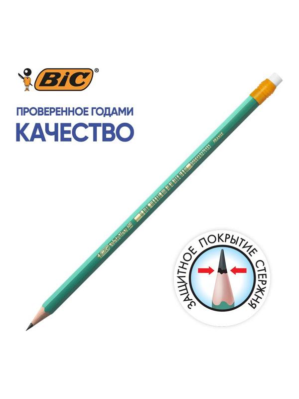 Карандаш чернографитный EVOLUTION ЭКО HB с ластиком пласт., Франция