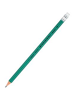 Карандаш чернографитный Attache плаcтик, с ластиком, HB, зеленый корпус