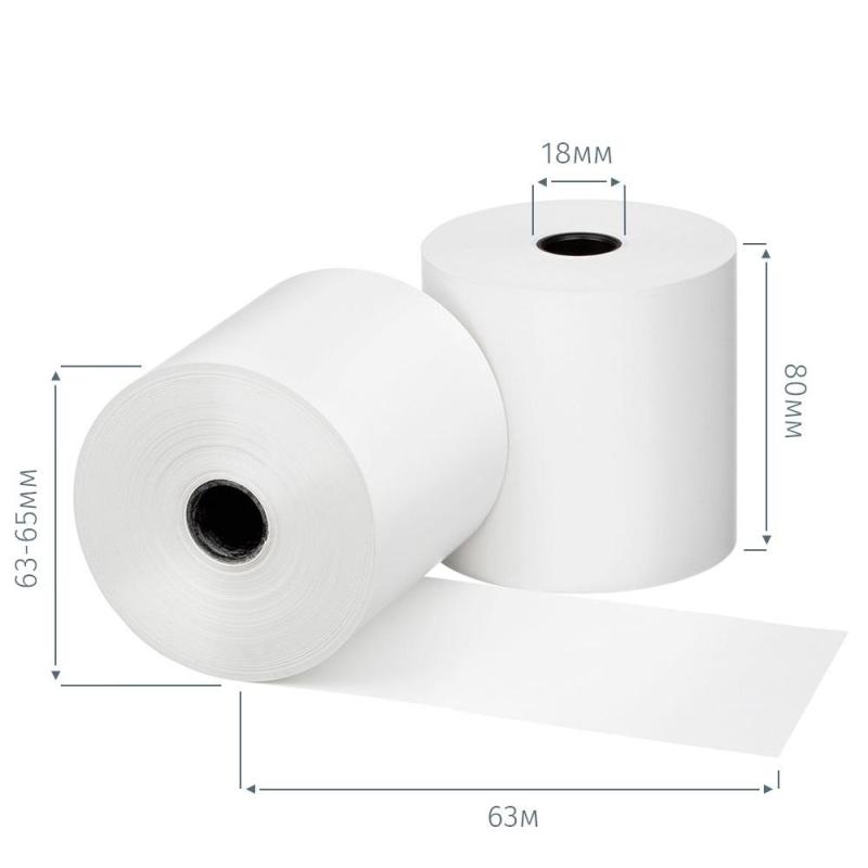 Ролики для касс 80х80х18 (63м) из т/б 6шт/уп., 9уп/кор   