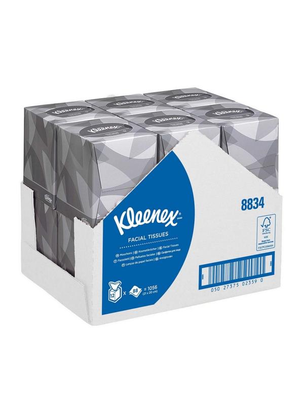 Салфетки косметические д/лица в кубе KK 2сл бел 88лист/кор.12кор./уп.8834