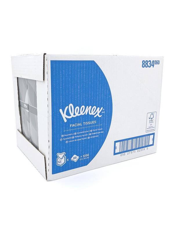 Салфетки косметические д/лица в кубе KK 2сл бел 88лист/кор.12кор./уп.8834