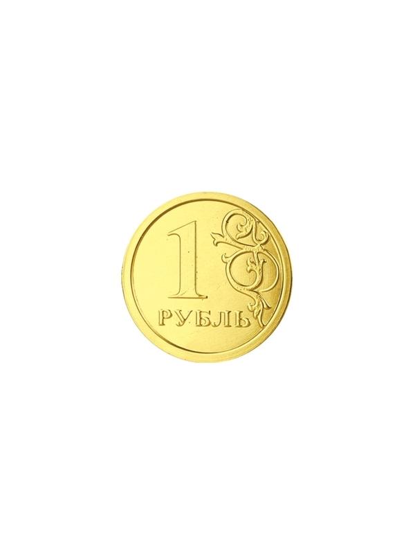 Набор из шоколада Монеты в банке 6г/50шт ассортимент: Рубль 0025