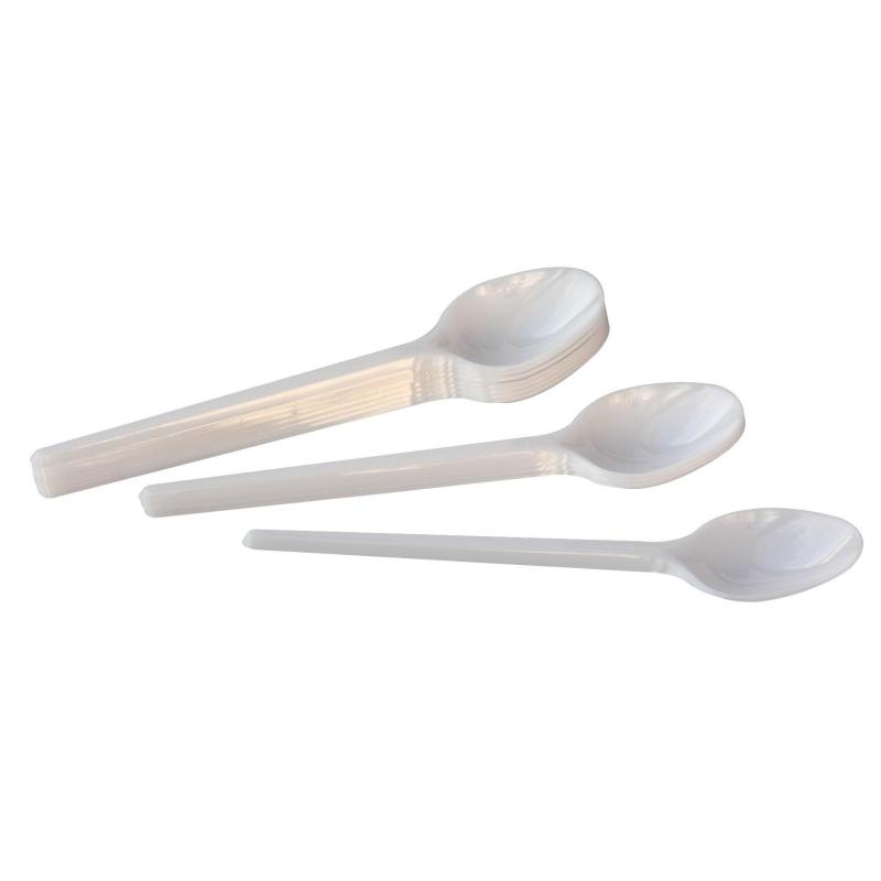 Ложка одноразовая чайная  125мм, белая, КОМУС ПС 100 шт/уп