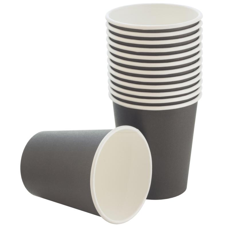 Стакан одноразовый бум 1-сл. d-80мм 250мл черный КОМУС 75шт/уп