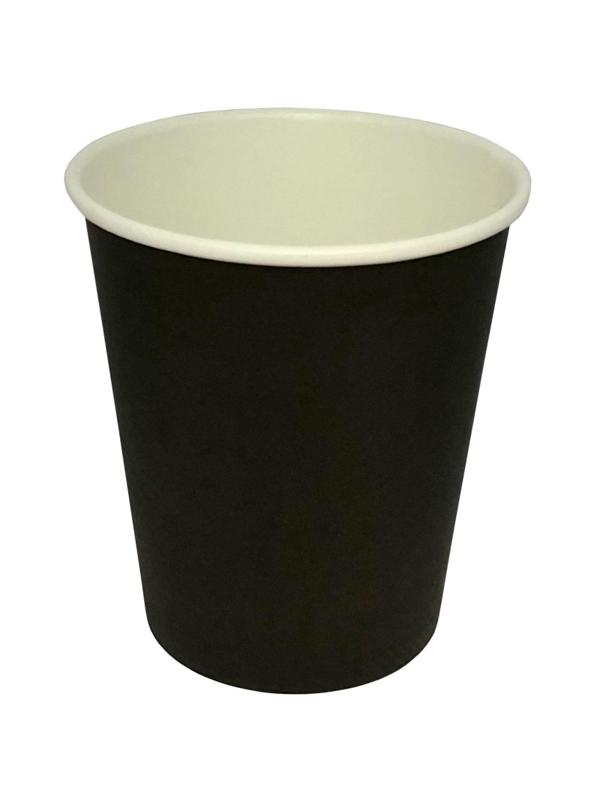 Стакан одноразовый бум 1-сл. d-80мм 250мл черный КОМУС 75шт/уп