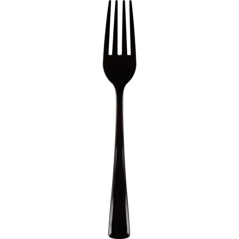 Вилка одноразовая 190мм, черная, ПС 50 шт/уп
