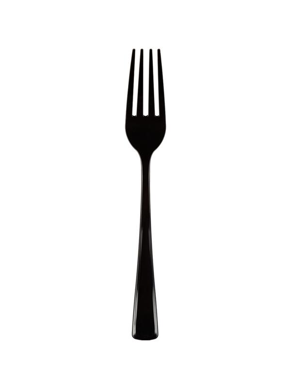 Вилка одноразовая 190мм, черная, ПС 50 шт/уп
