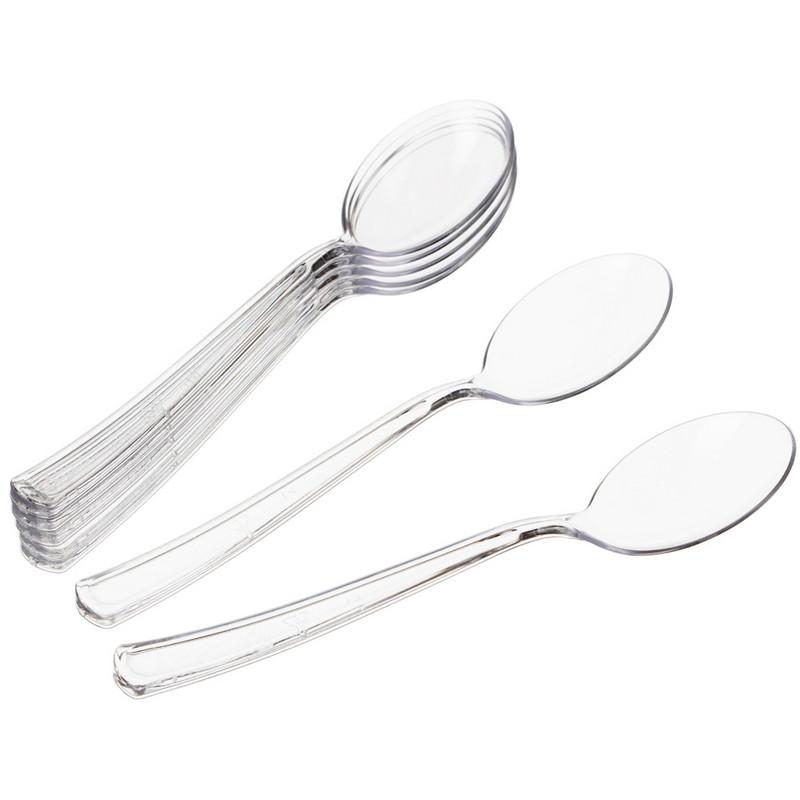 Ложка одноразовая чайная  130мм прозрачная ПС 50шт/уп