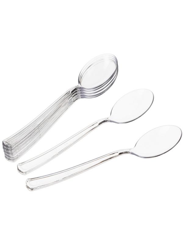 Ложка одноразовая чайная  130мм прозрачная ПС 50шт/уп